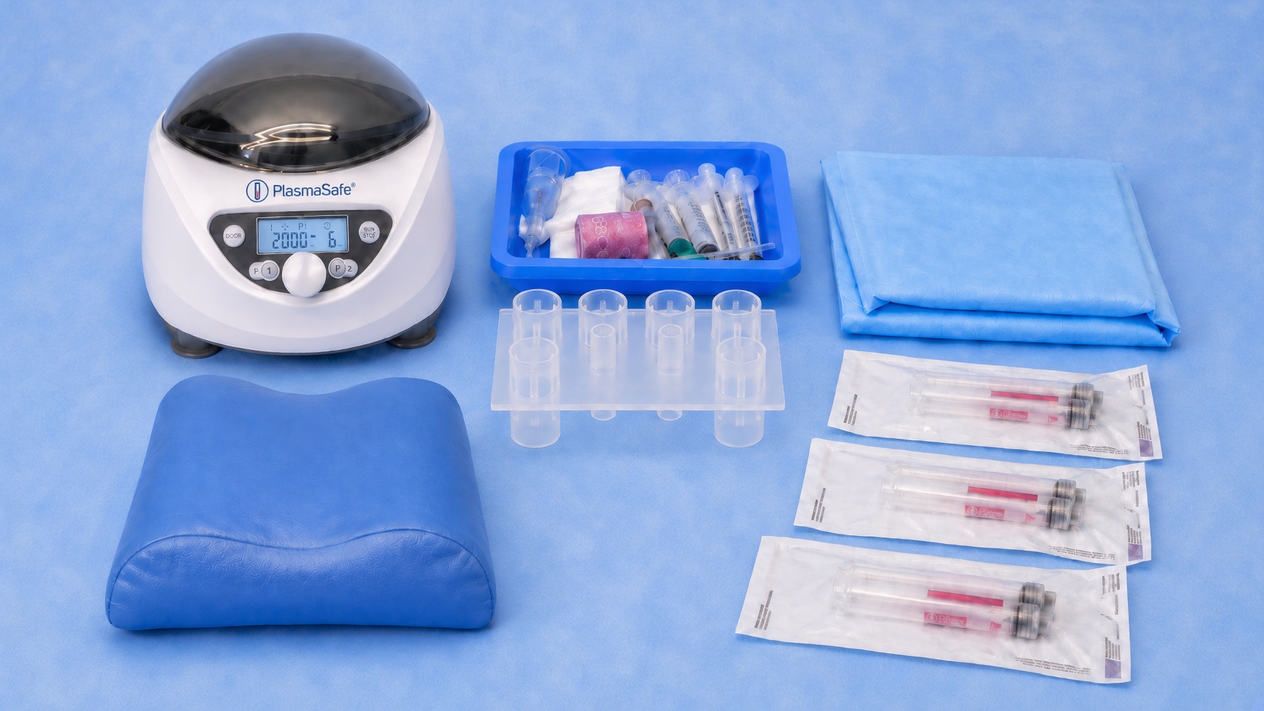 PlasmaSafe Praxisstart: Zentrifuge, Kits, Kissen und Bezüge